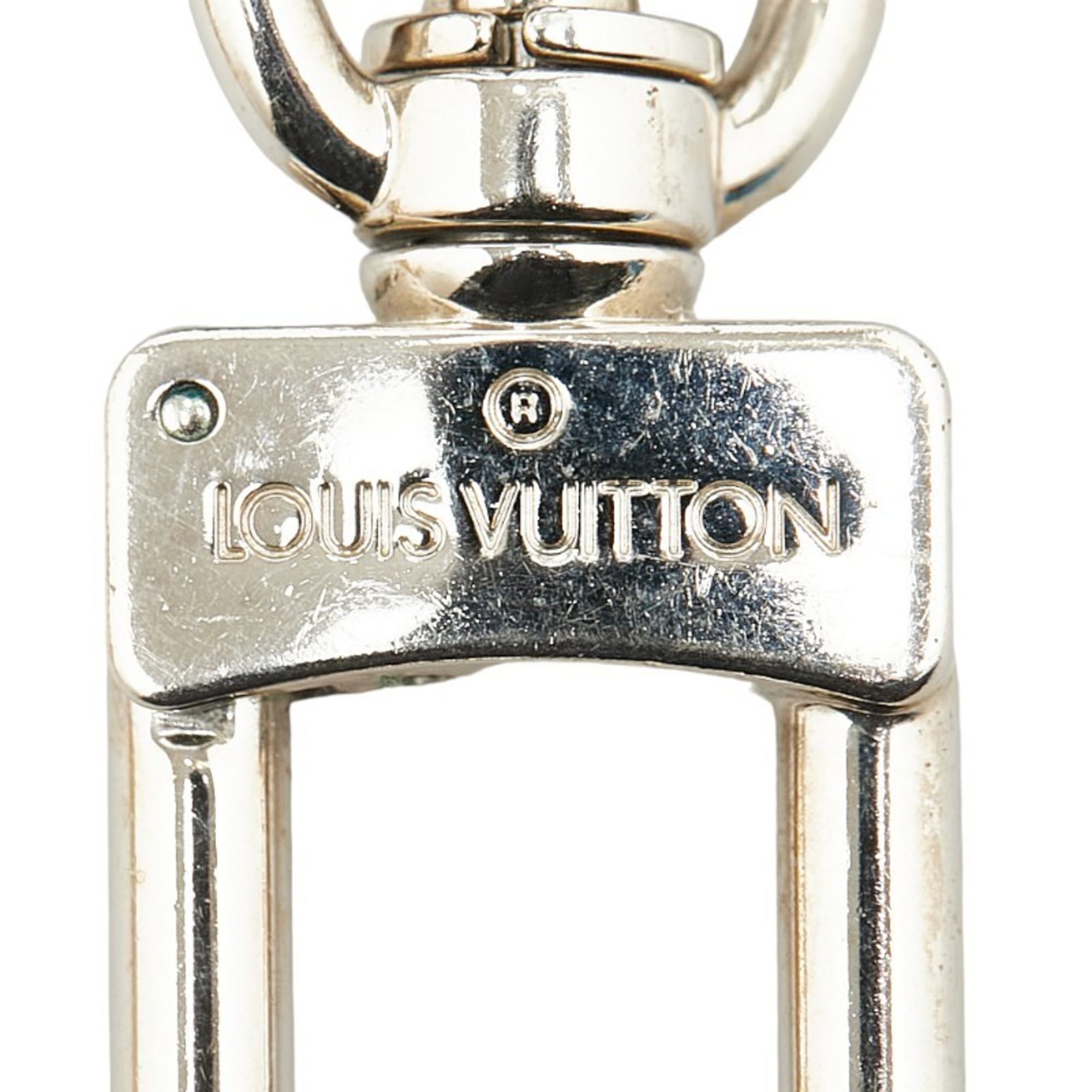 Louis Vuitton Porte Cle LV Circle Key Holder Ring M00741 Silver Black Metal Women's LOUIS VUITTON