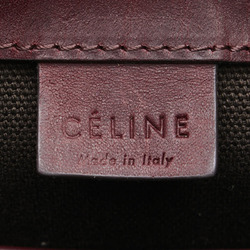 Celine Macadam Bag Handbag Wine Red Bordeaux Brown Canvas Leather Women's CELINE