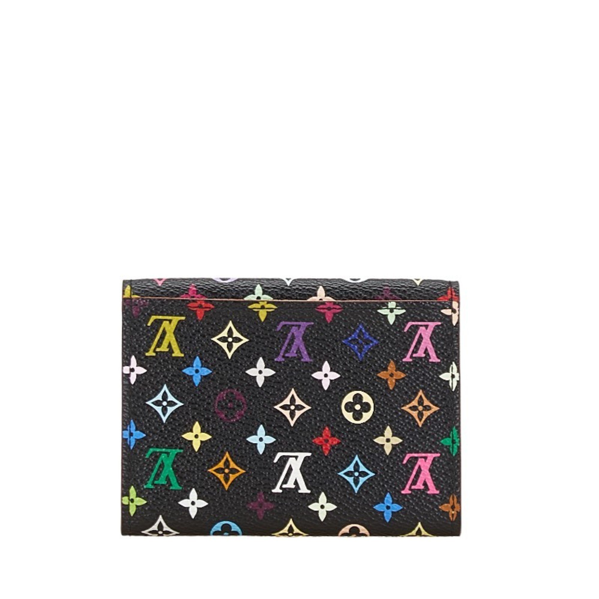 Louis Vuitton Monogram Multicolor Envelope Carte Deux Card Case Business Holder M66561 Noir Black PVC Leather Women's LOUIS VUITTON