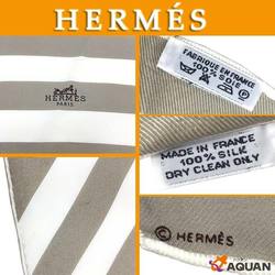 HERMES Hermes Losange LOSANGE Diamond-shaped scarf muffler stole shawl white x beige 100% silk aq10448