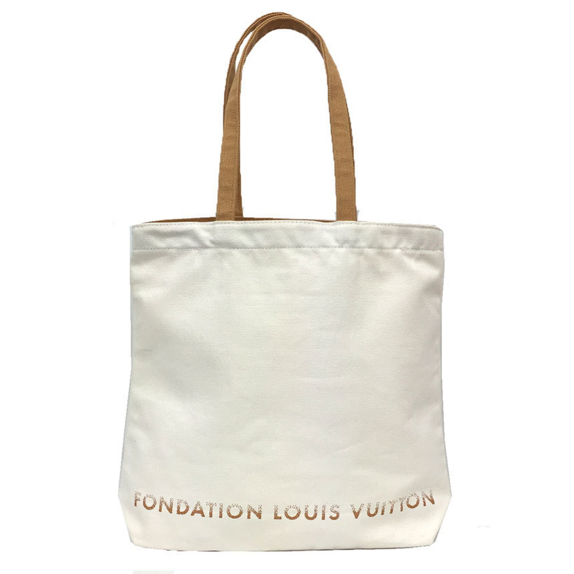 Paris exclusive Louis Vuitton Museum tote bag FONDATION LOUIS VUITTON canvas white x beige women's aq10371