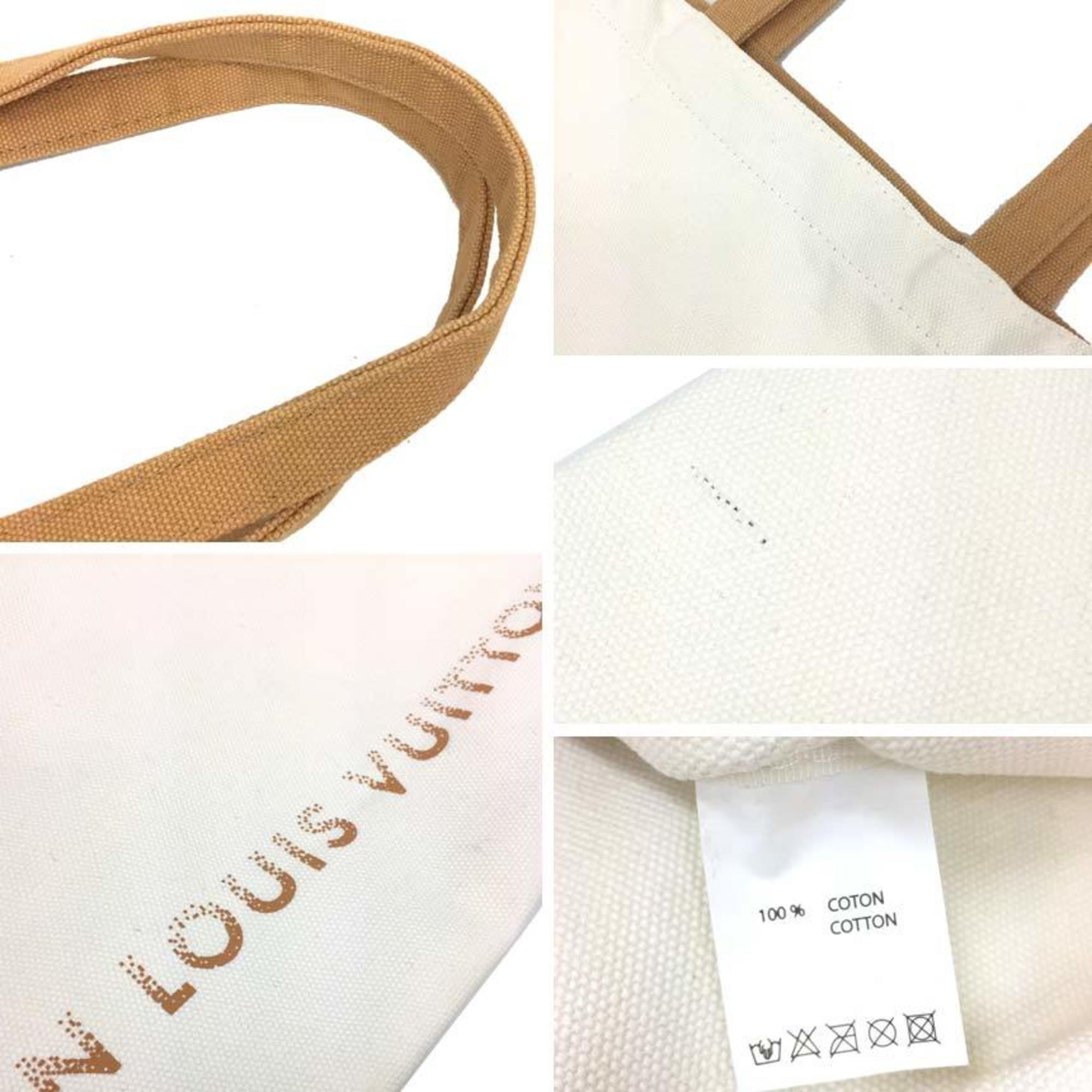 Paris exclusive Louis Vuitton Museum tote bag FONDATION LOUIS VUITTON canvas white x beige women's aq10371