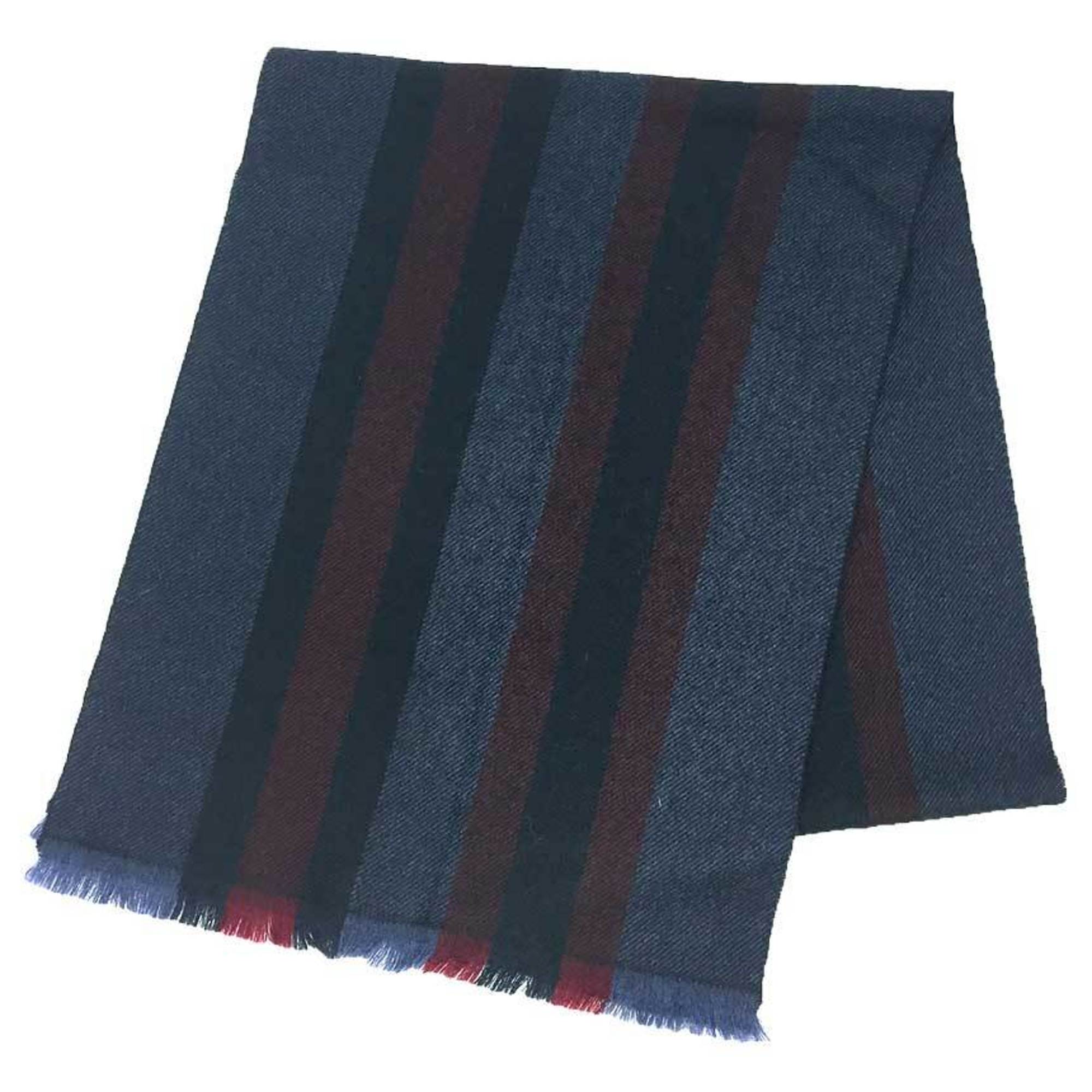 GUCCI Gucci scarf navy x burgundy men's women's unisex stole aq10320