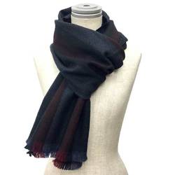 GUCCI Gucci scarf navy x burgundy men's women's unisex stole aq10320