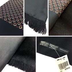 HERMES Hermes scarf stole reversible silk angora black aq10316