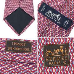 Hermes HERMES tie H pattern 100% silk purple men's small aq10464