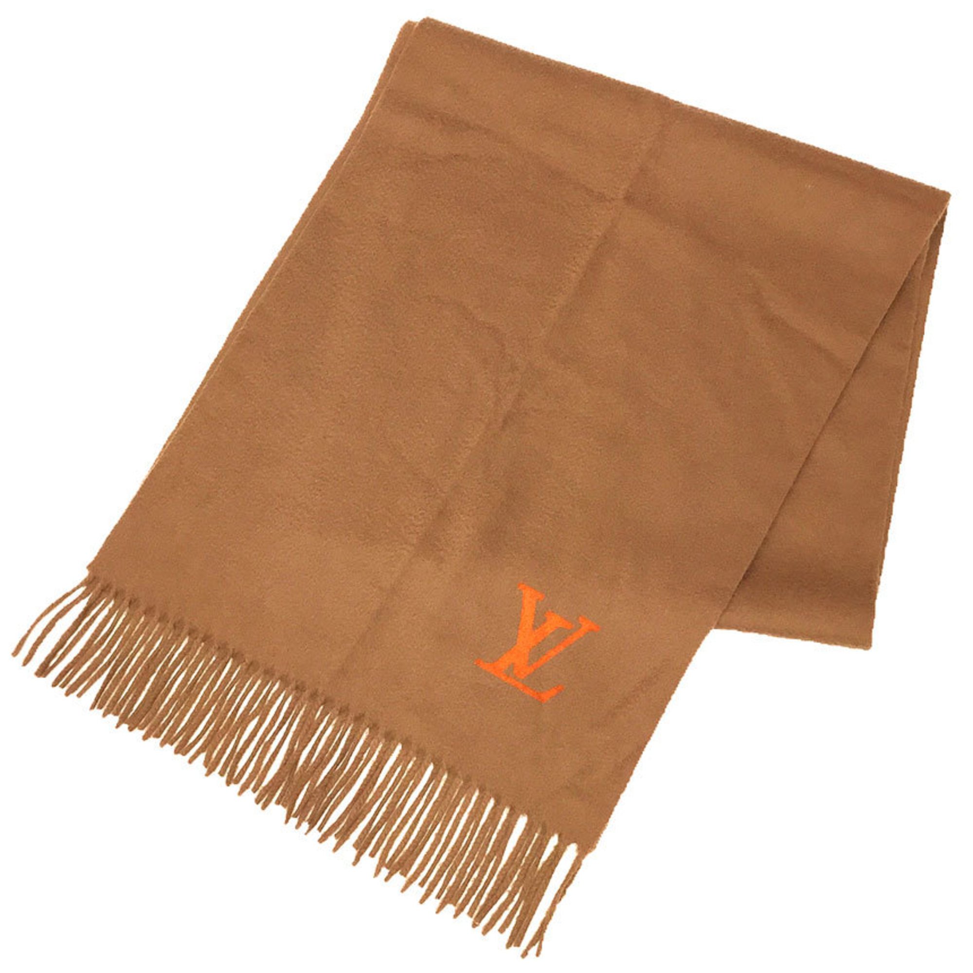 LOUIS VUITTON Louis Vuitton Echarpe Geram Cashmere Scarf Camel Stole aq10460