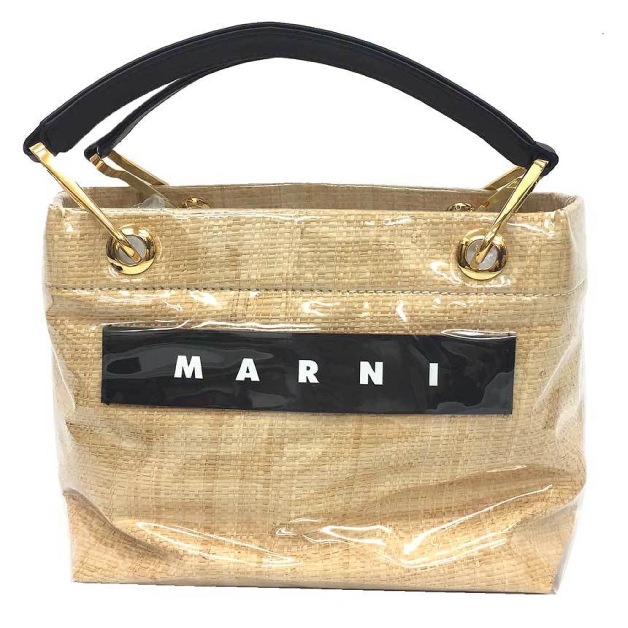 MARNI GLOSSY GRIP RAFIA Tote Bag, S size, BMMP0013Q1 P3620 00W16, Natural Marni aq10318