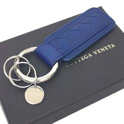 BOTTEGA VENETA Bottega Veneta Key Ring Holder Blue Leather Storage Wallet Small aq10369