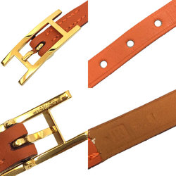 Hermes Api3 Leather Bracelet, Large Size, Long, Orange, K Engraved, Api Men's, Women's, Unisex Bracelet aq10424