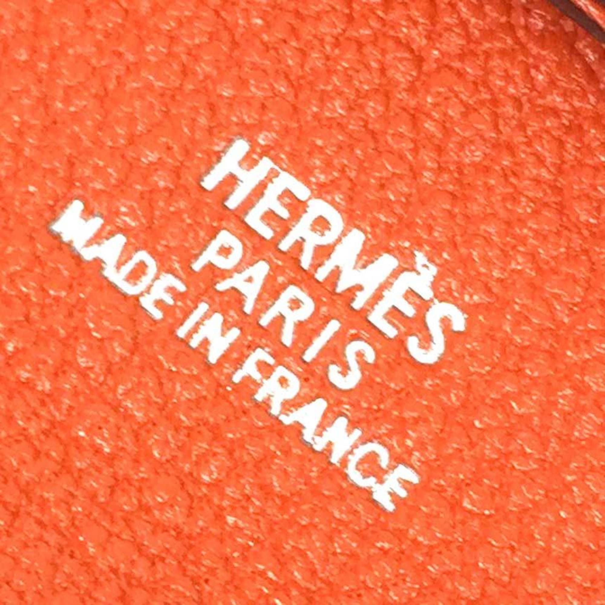 Hermes HERMES Bastia Coin Case PORTE-MONNAIE BASTIA Purse Orange Chevre Wallet aq10461