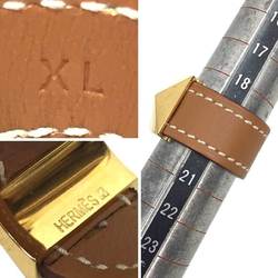 Hermes HERMES Medor Ring Leather XL Size Camel x Gold aq10457