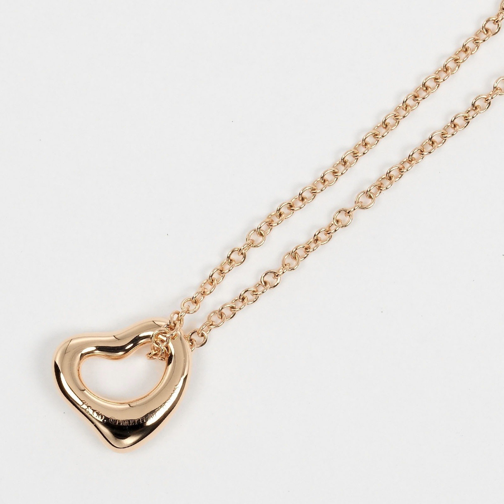 Tiffany TIFFANY&Co. Heart Necklace 7mm Model K18PG Pink Gold Approx. 1.64g