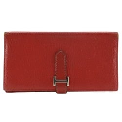 Hermes HERMES Beansufla Bi-fold Wallet 2007 Red □K Belt Clasp Women's W171724712