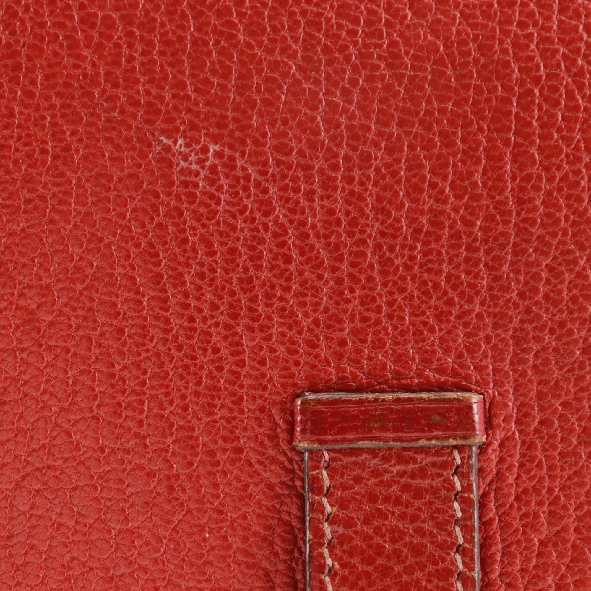 Hermes HERMES Beansufla Bi-fold Wallet 2007 Red □K Belt Clasp Women's W171724712