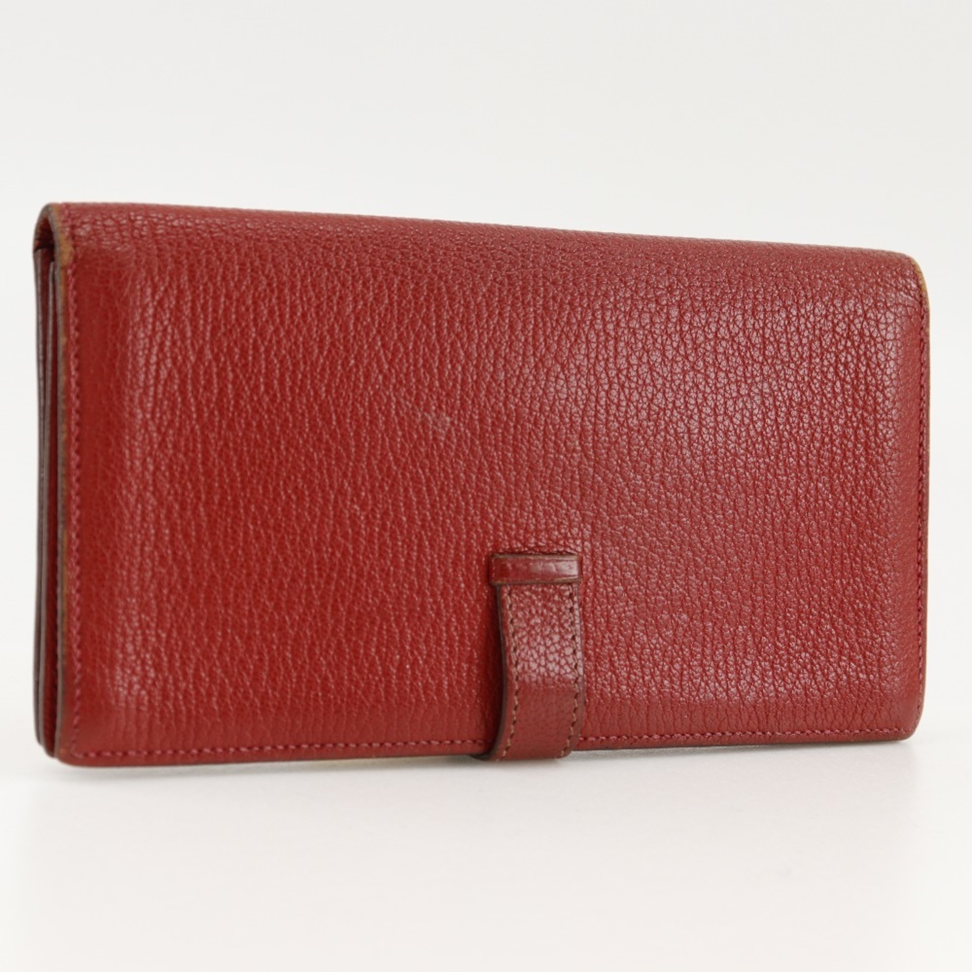 Hermes HERMES Beansufla Bi-fold Wallet 2007 Red □K Belt Clasp Women's W171724712