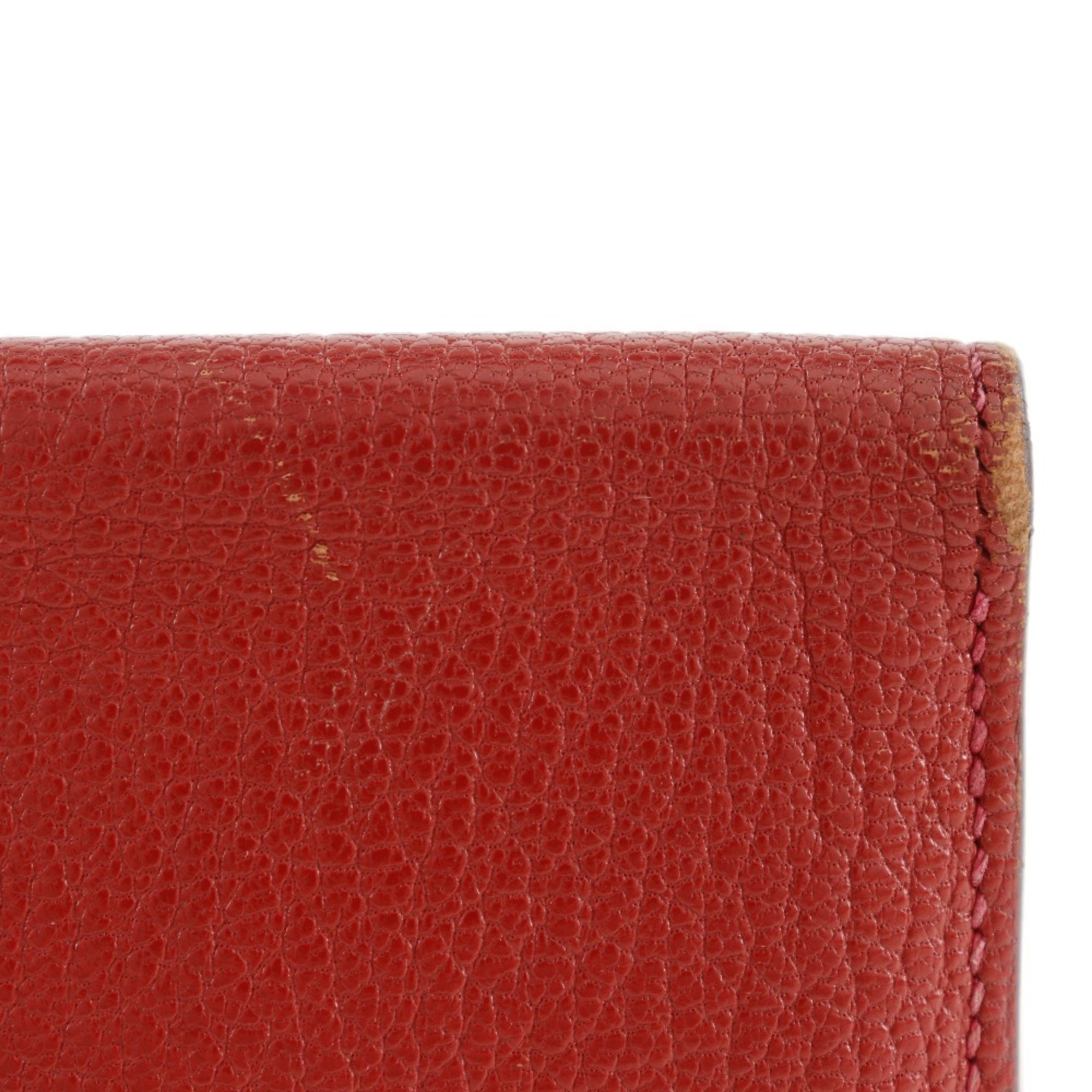 Hermes HERMES Beansufla Bi-fold Wallet 2007 Red □K Belt Clasp Women's W171724712