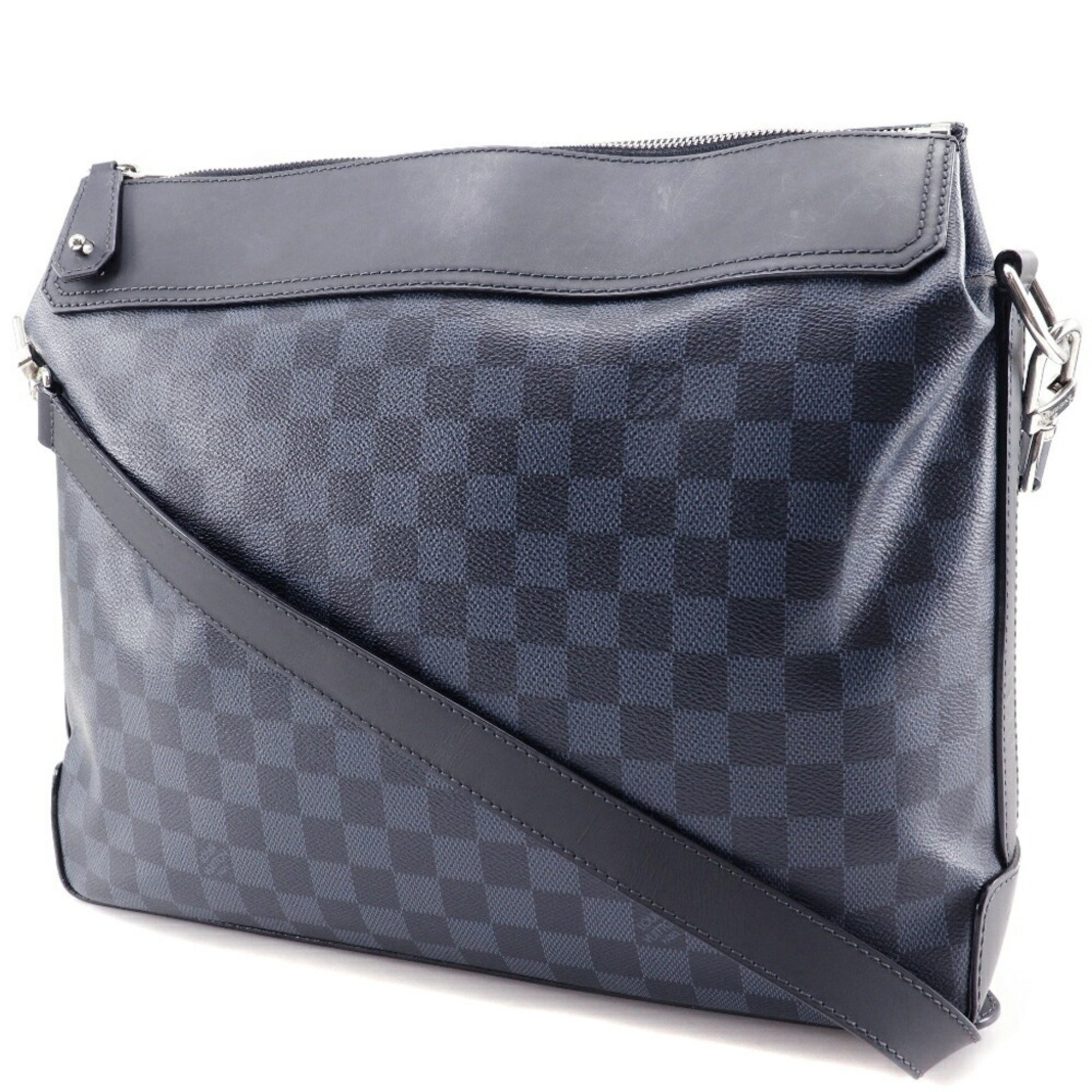 Louis Vuitton LOUIS VUITTON Greenwich Shoulder Bag N41348 x Damier Cobalt 2014 Black/Navy Men's