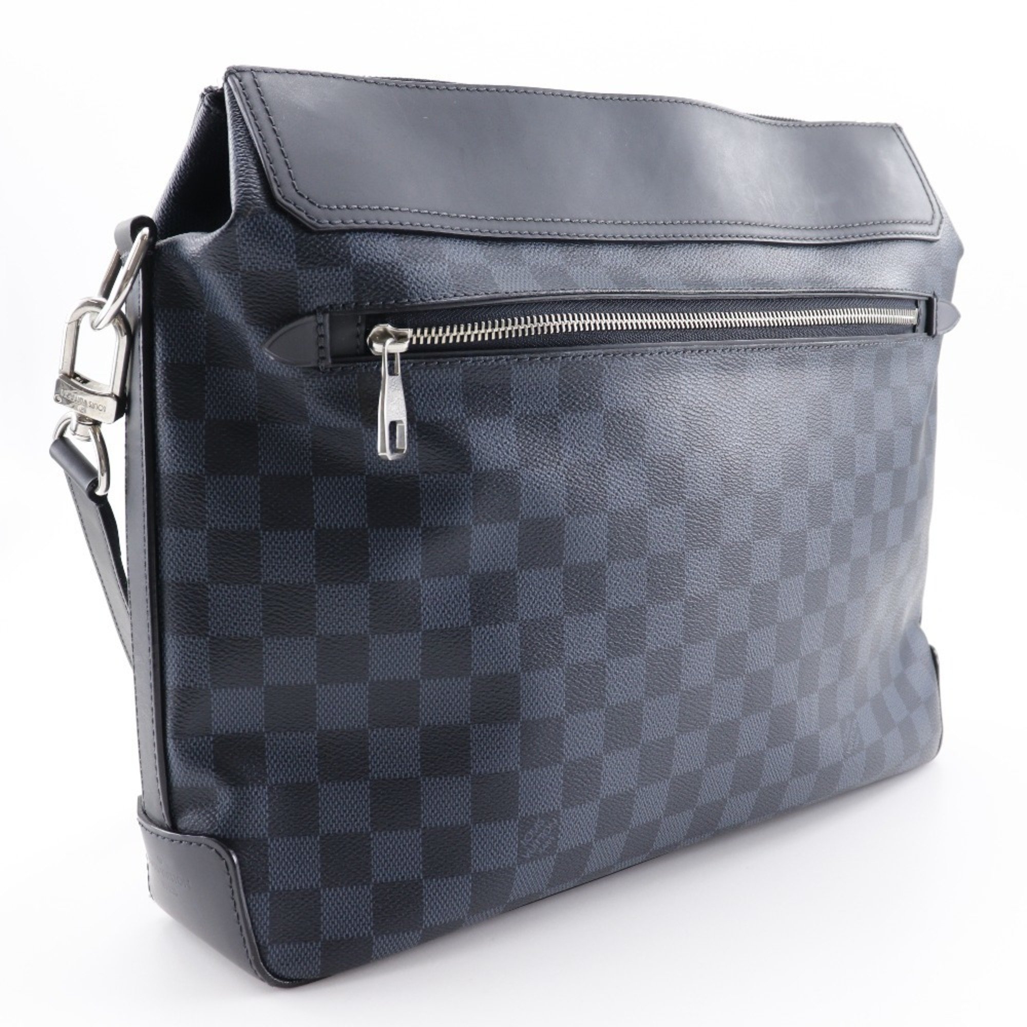 Louis Vuitton LOUIS VUITTON Greenwich Shoulder Bag N41348 x Damier Cobalt 2014 Black/Navy Men's