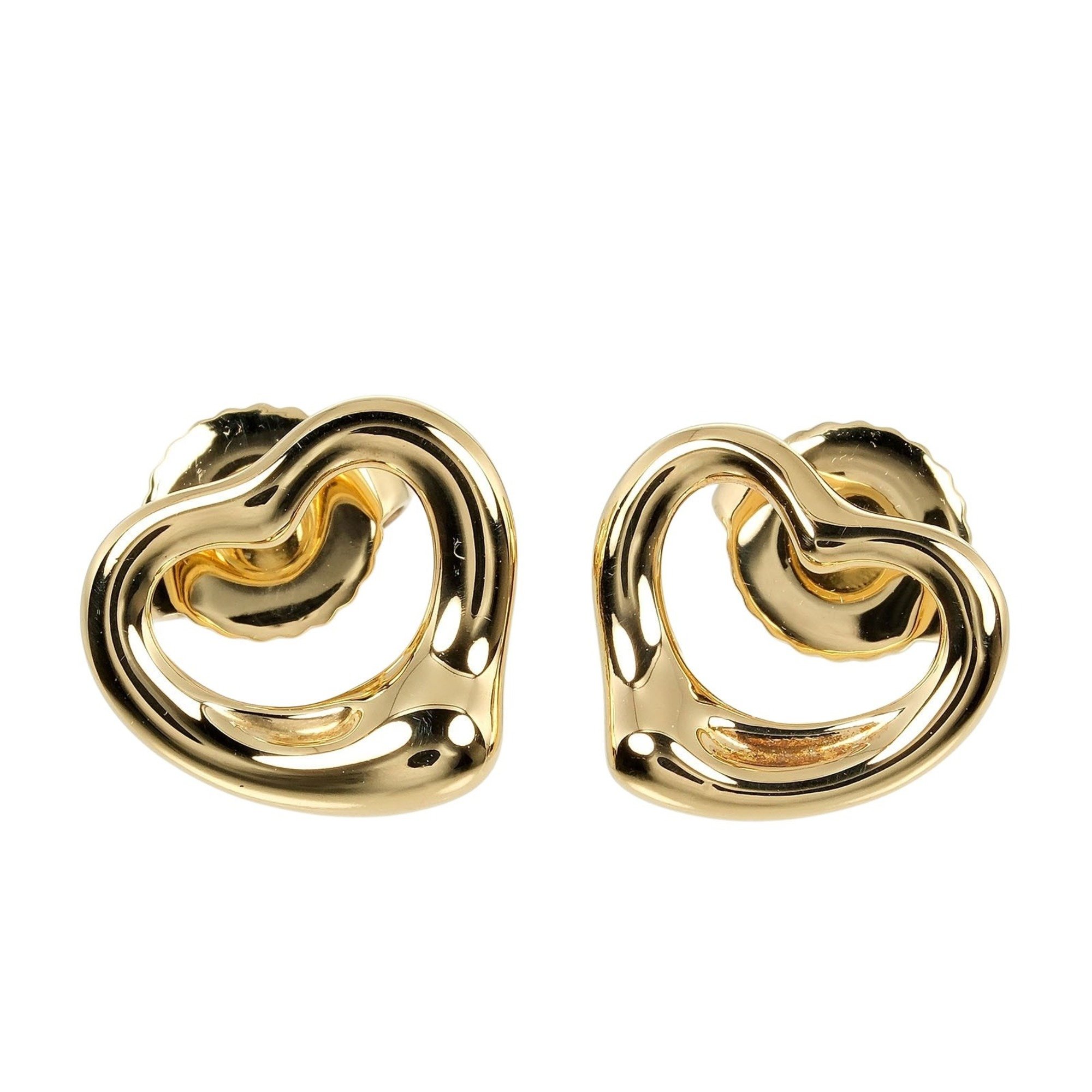 Tiffany TIFFANY&Co. Heart Earrings K18YG Yellow Gold Approx. 2.66g