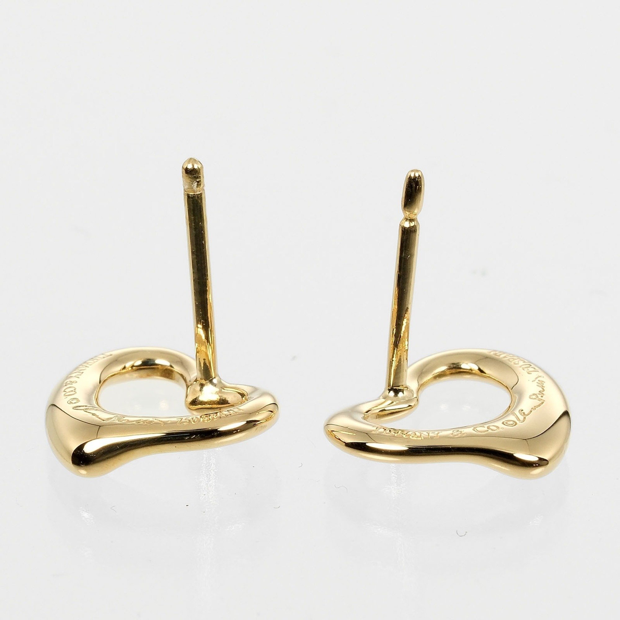 Tiffany TIFFANY&Co. Heart Earrings K18YG Yellow Gold Approx. 2.66g