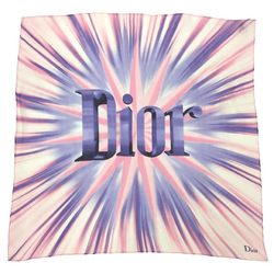 Christian Dior Silk Chiffon Scarf Muffler Pink x Purple aq10260