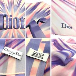 Christian Dior Silk Chiffon Scarf Muffler Pink x Purple aq10260