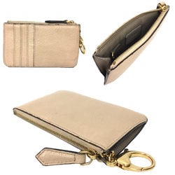 FENDI Fragment Case Coin Card Key 8AP161 Leather Beige Small Wallet aq10262