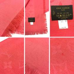 Louis Vuitton LOUIS VUITTON Shawl Monogram Stole Large Silk x Wool Raspberry Small aq10459