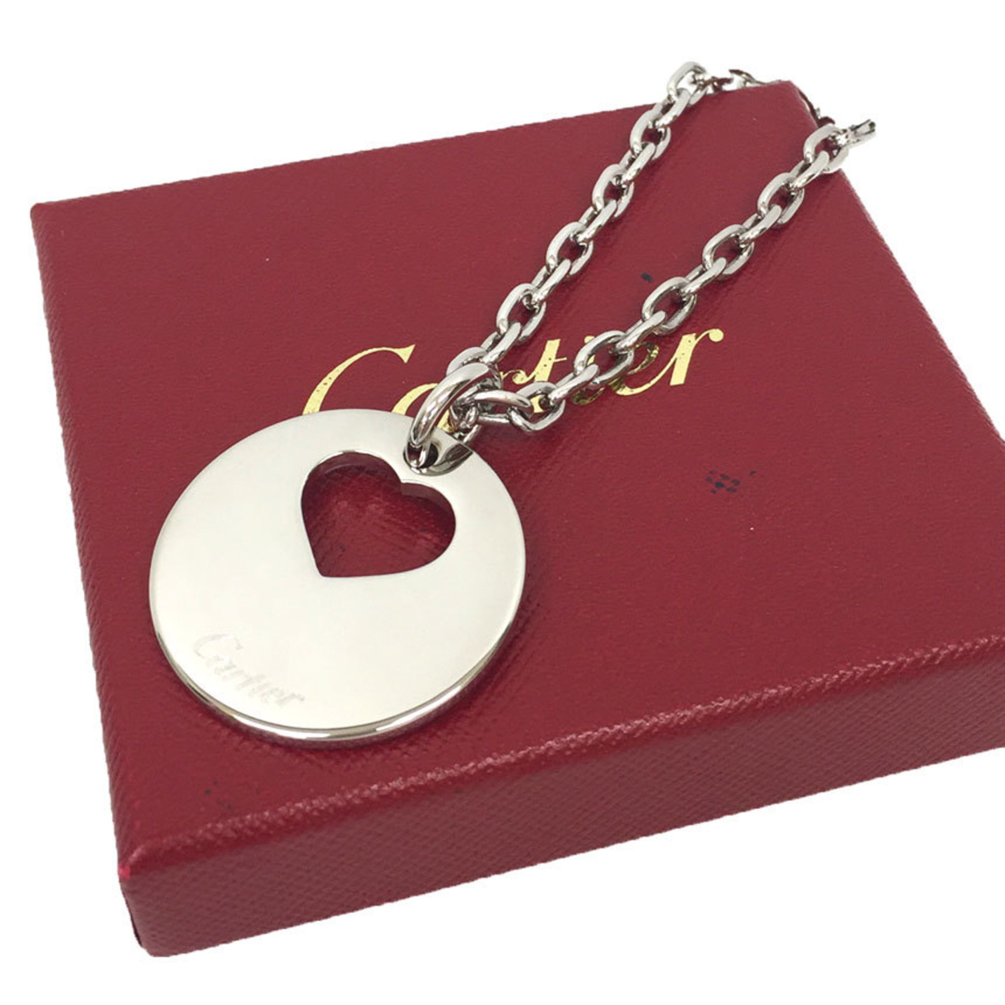 Cartier Charm T1220240 Heart Motif Engraved Bag Charm/Keychain aq10334