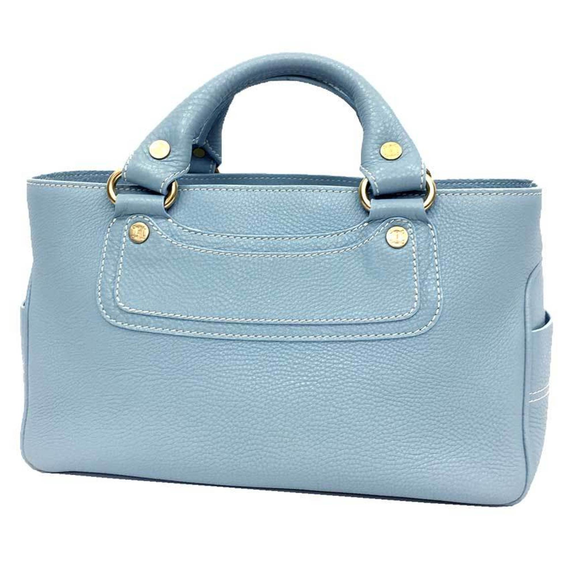 CELINE Boogie Bag Handbag Tote Leather Blue Celine Women's aq10392