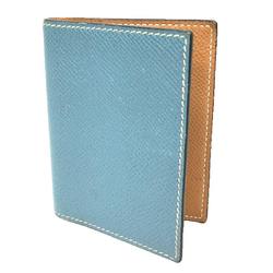 HERMES Agenda Planner Cover Blue Jean Bicolor Leather □ E Stamp Hermes aq10394