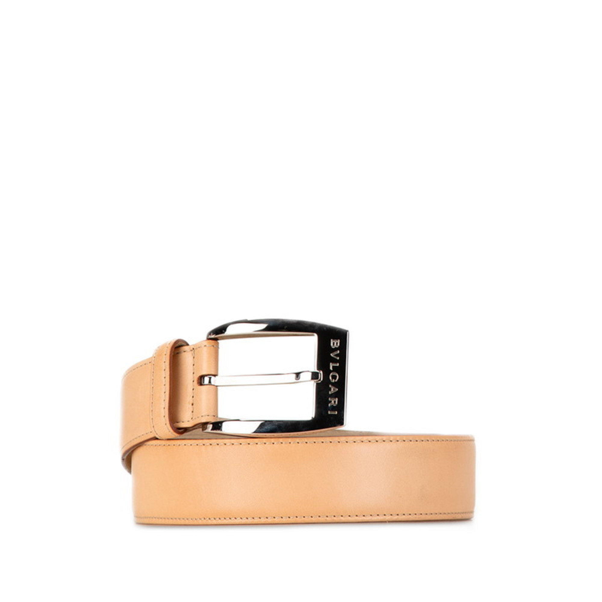 BVLGARI Men's Beige Leather Belt