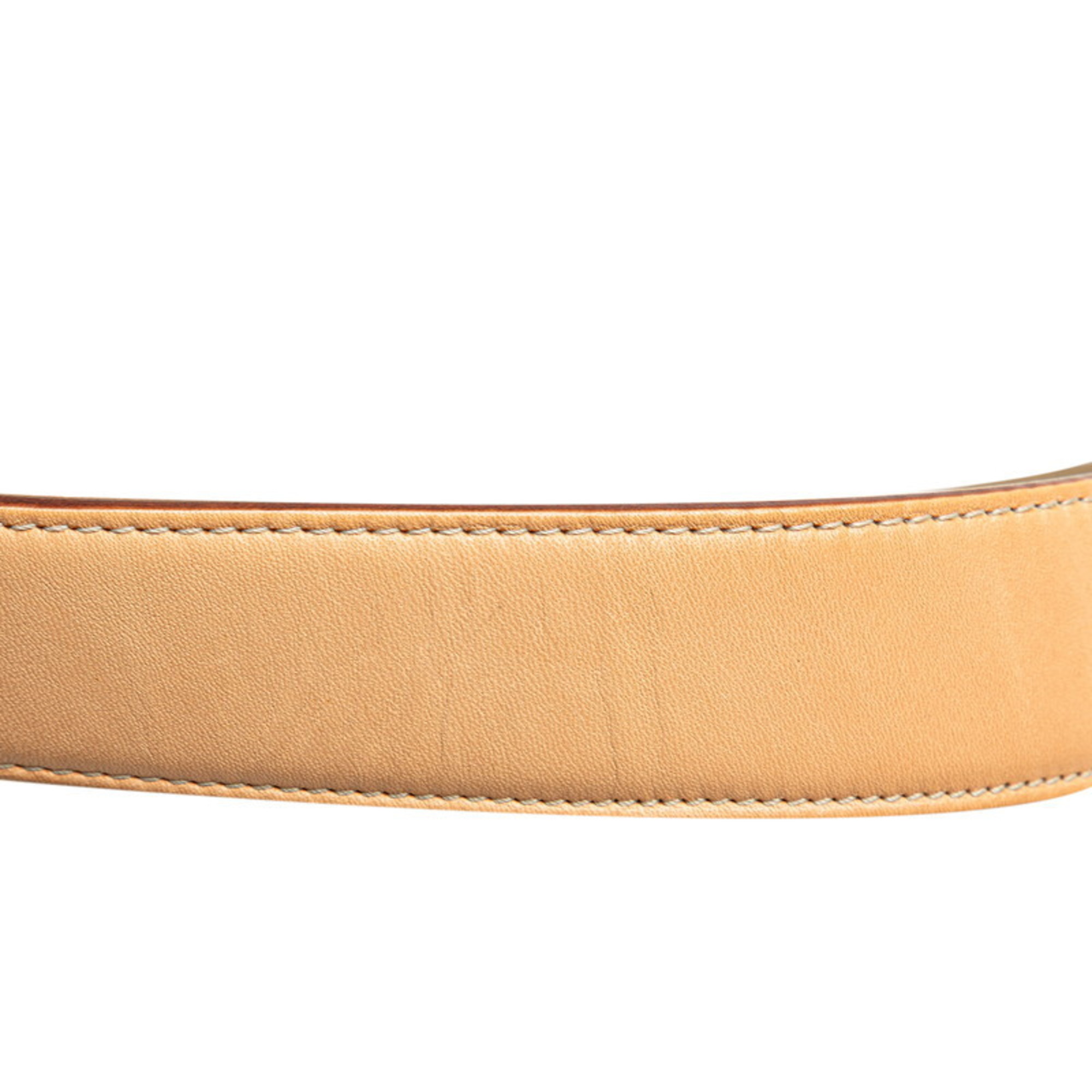 BVLGARI Men's Beige Leather Belt