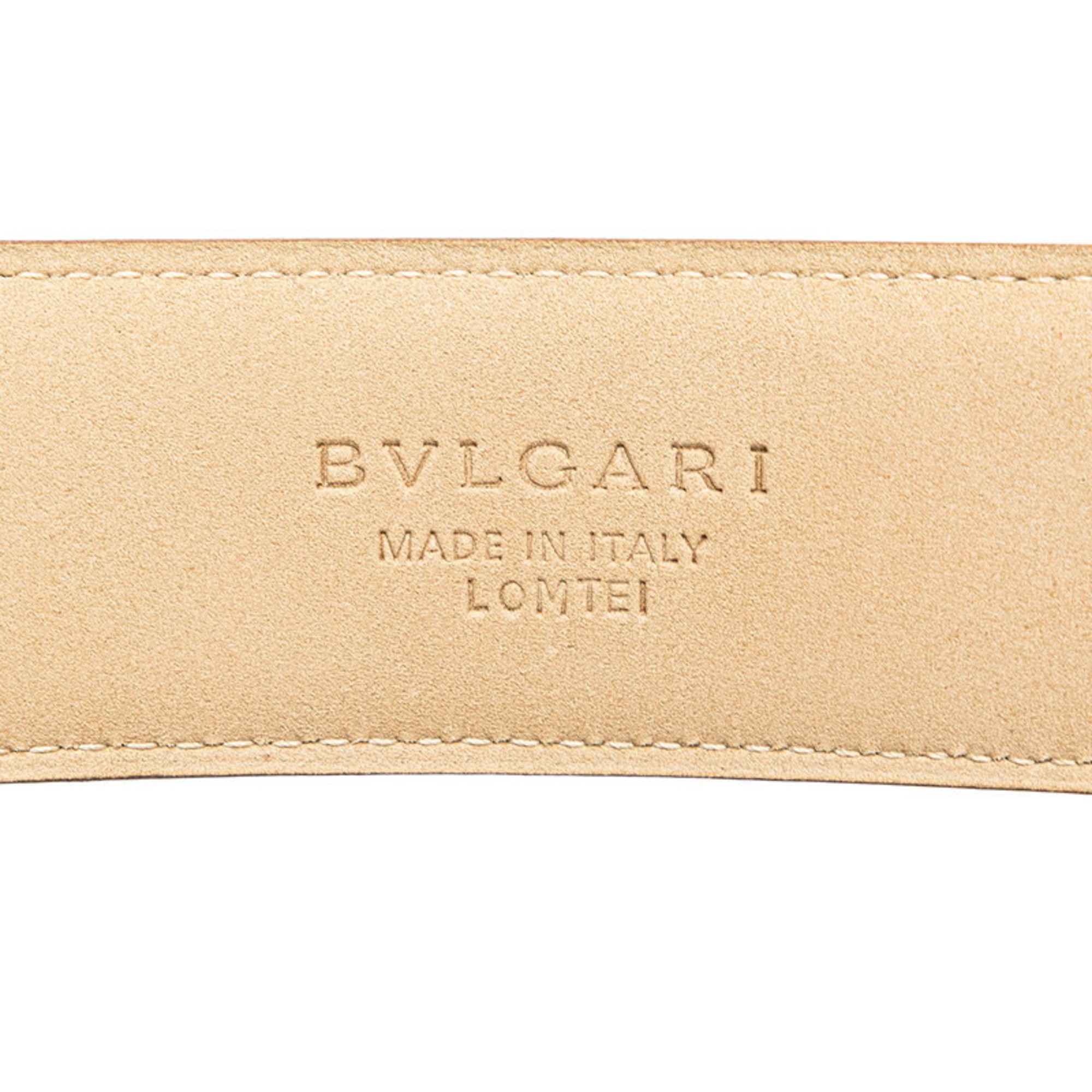 BVLGARI Men's Beige Leather Belt