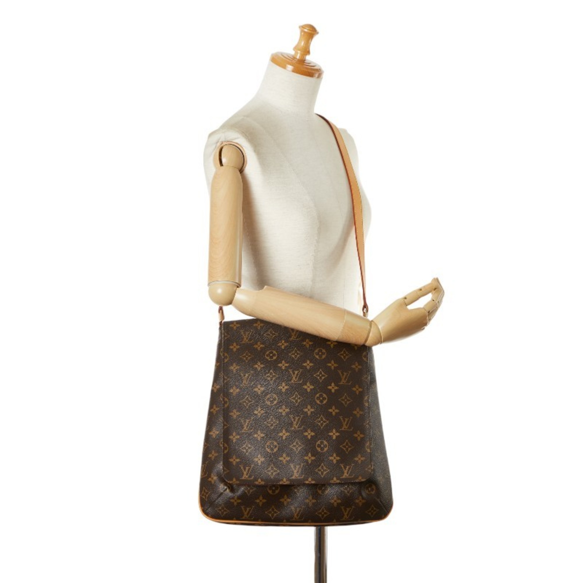 Louis Vuitton Monogram Musette Shoulder Bag M51256 Brown PVC Leather Women's LOUIS VUITTON