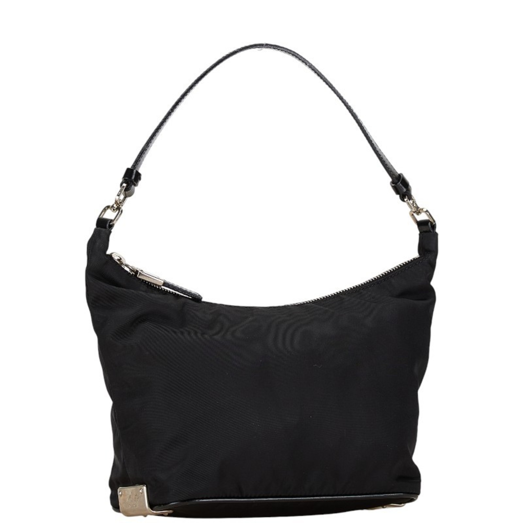 Prada handbag black nylon leather women's PRADA