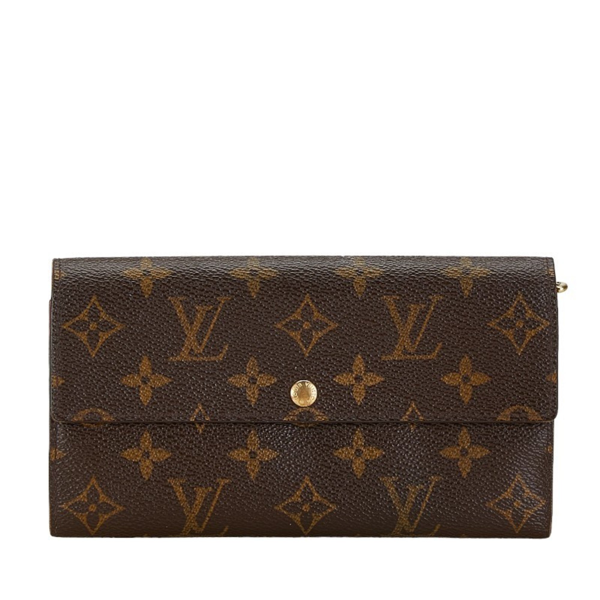 Louis Vuitton Monogram Portefeuille Sarah Long Wallet M61726 Brown PVC Leather Women's LOUIS VUITTON