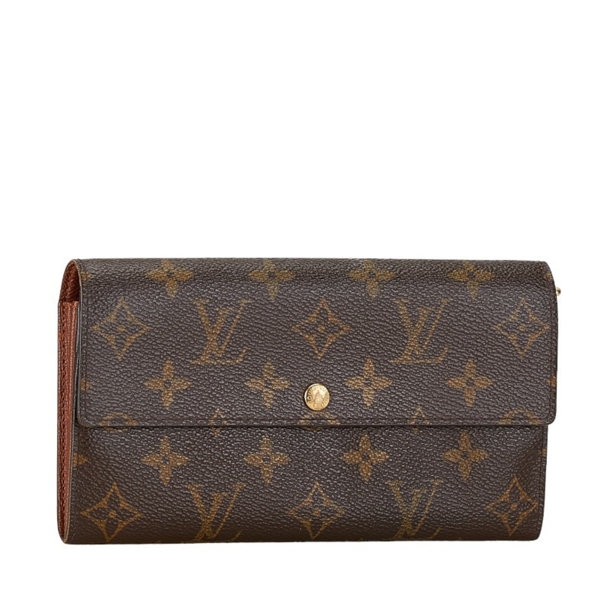 Louis Vuitton Monogram Portefeuille Sarah Long Wallet M61726 Brown PVC Leather Women's LOUIS VUITTON