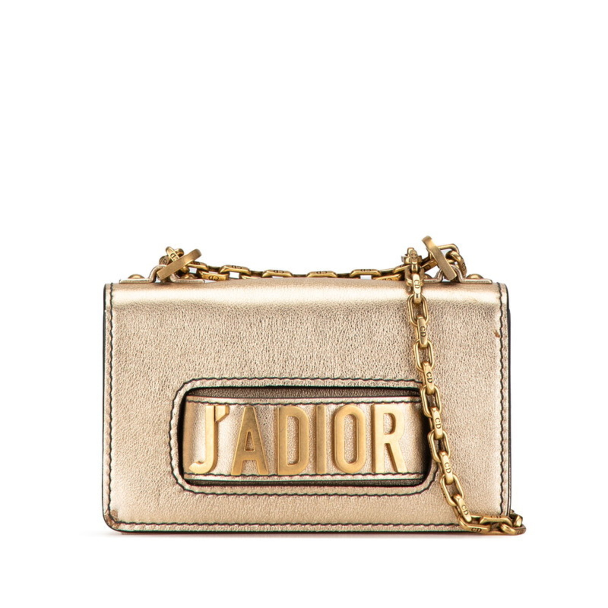 Christian Dior Dior J'ADIOR Chain Shoulder Bag Gold Leather Women's