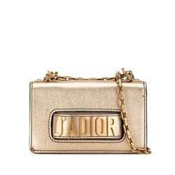 Christian Dior Dior J'ADIOR Chain Shoulder Bag Gold Leather Women's