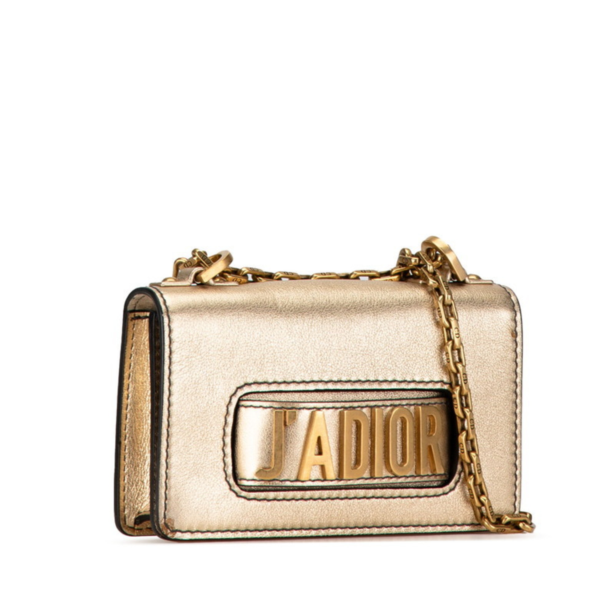 Christian Dior Dior J'ADIOR Chain Shoulder Bag Gold Leather Women's