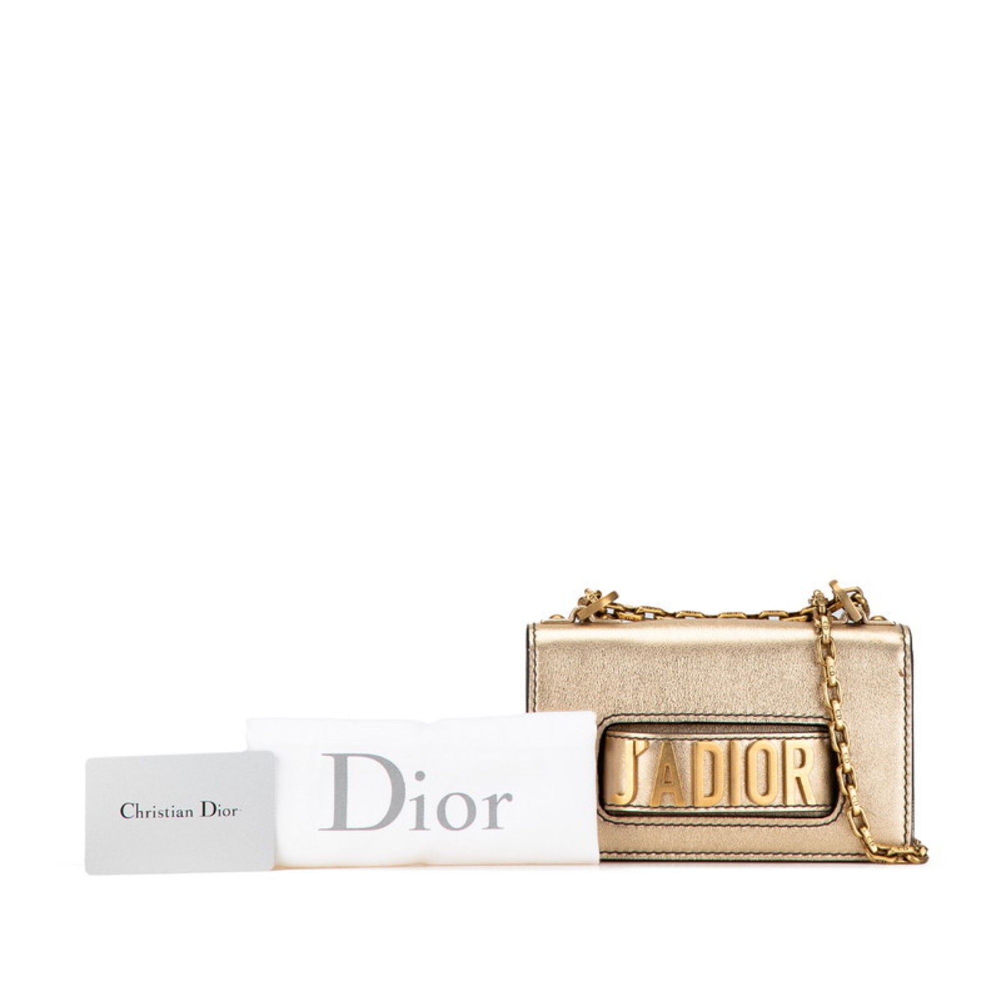 Christian Dior Dior J'ADIOR Chain Shoulder Bag Gold Leather Women's