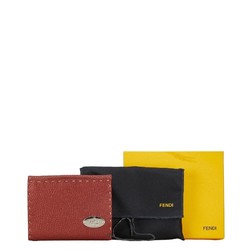 FENDI Selleria Long Wallet Bi-fold Brown Leather Women's