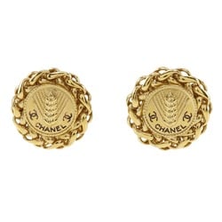 CHANEL Rice motif earrings, gold plated, approx. 50.0g, motif, women's