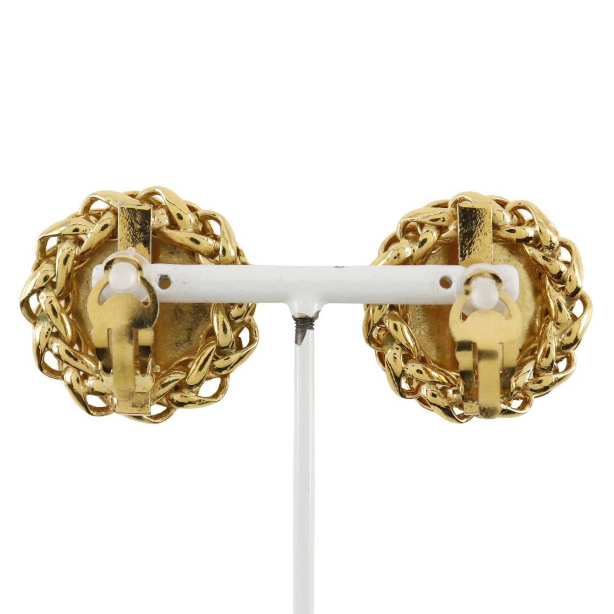 CHANEL Rice motif earrings, gold plated, approx. 50.0g, motif, women's