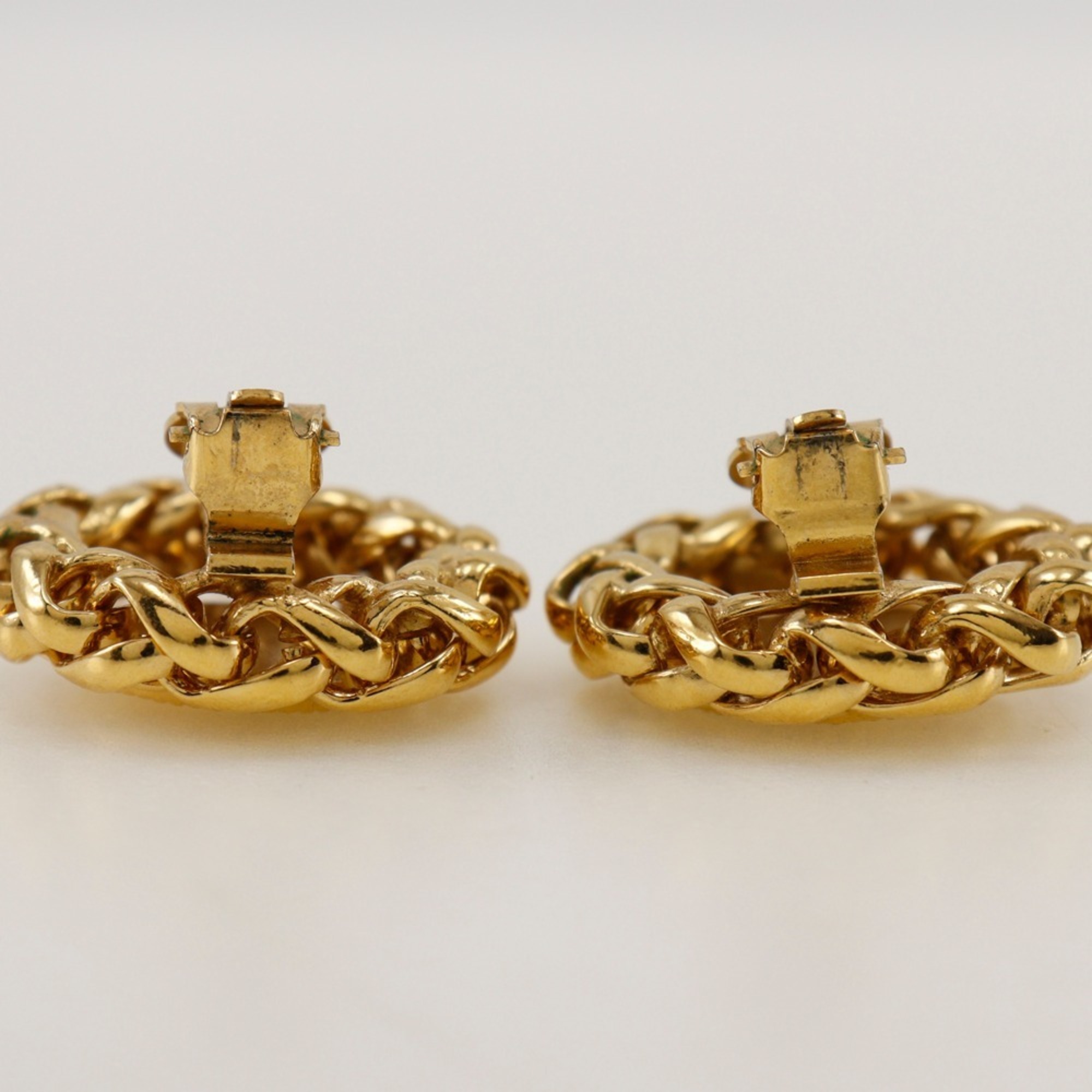 CHANEL Rice motif earrings, gold plated, approx. 50.0g, motif, women's