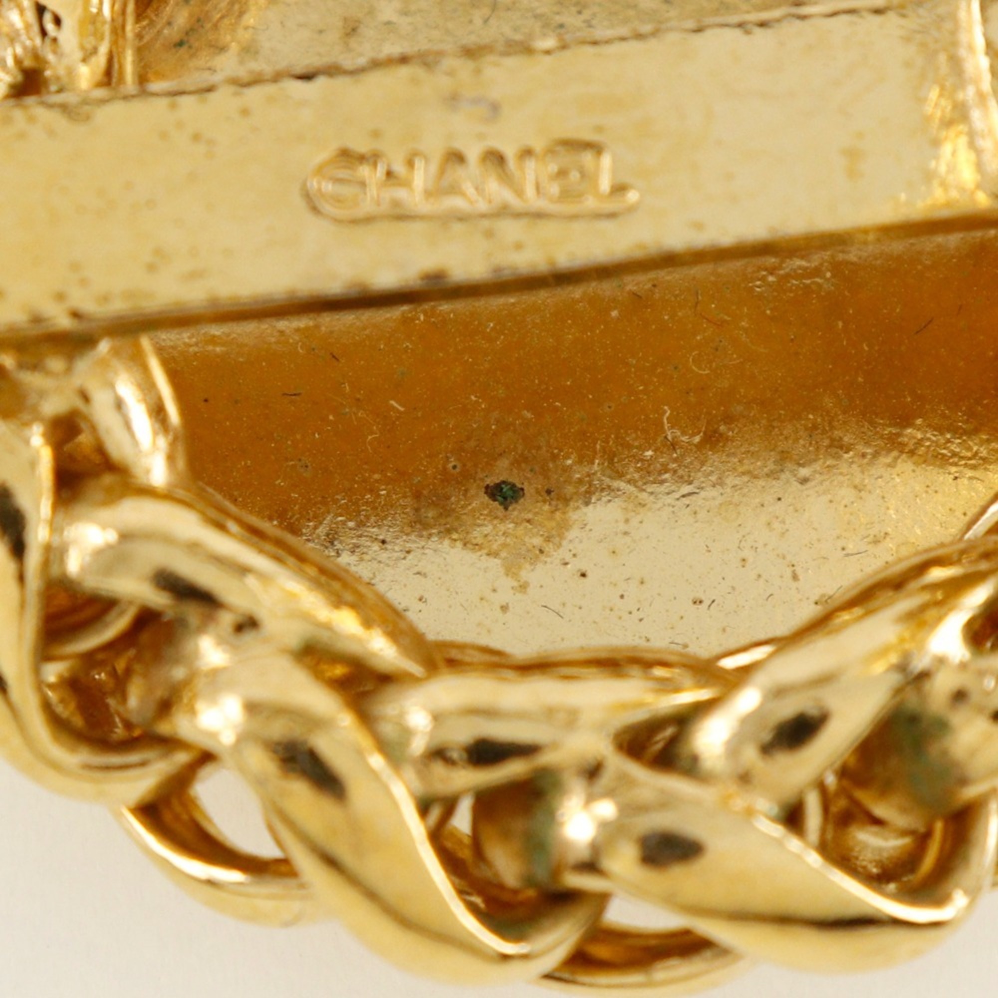 CHANEL Rice motif earrings, gold plated, approx. 50.0g, motif, women's