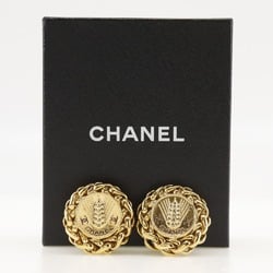 CHANEL Rice motif earrings, gold plated, approx. 50.0g, motif, women's