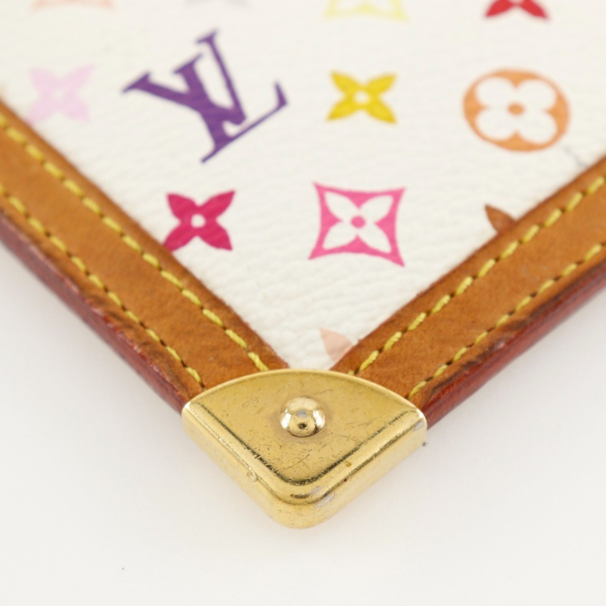 Louis Vuitton LOUIS VUITTON Pochette Cre Coin Case M92655 Monogram Multicolor Blanc 2003 White CA0043 Women's S180824929